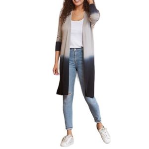 Evereve Jamison Tara Dip Tie Dye Ombré Long Cardigan Size Large